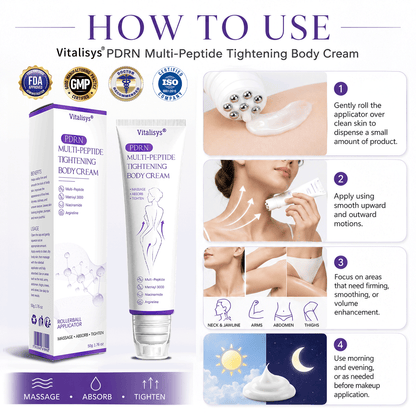 30% OFF✨✨ Vitalisys® PDRN Multi-Peptide Massaging Body Roller Cream- Anti-aging, Hydrating, Skin Firming & Lifting, Skin Repair, Even Tone, Acne and Dark Spot Treatment, Wart and Mole Removal, and Psoriasis Relief