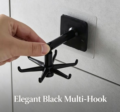 360° Rotating Kitchen Hooks - Self-Adhesive Wall Mount Storage Rack - Multi-Purpose Hanging Organizer for Kitchen Utensils, Bathroom & Home Organization
