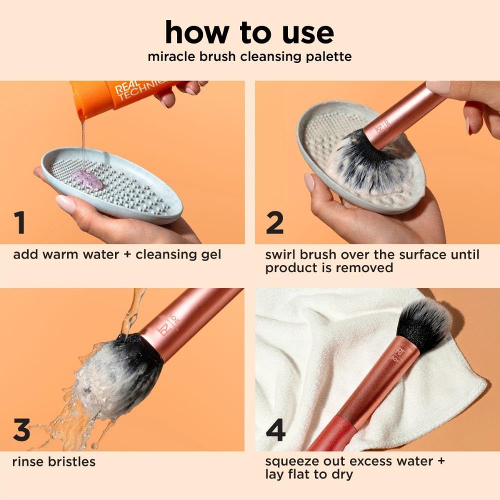 Real Techniques Miracle Deep Cleansing Gel, Makeup Brush & Sponge Cleaner Shampoo for Makeup Tools, Vegan & Cruelty-Free, 4 fl. oz./118 ml Bottle