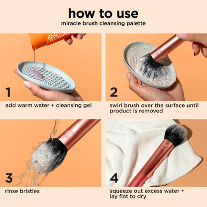 Real Techniques Miracle Deep Cleansing Gel, Makeup Brush & Sponge Cleaner Shampoo for Makeup Tools, Vegan & Cruelty-Free, 4 fl. oz./118 ml Bottle