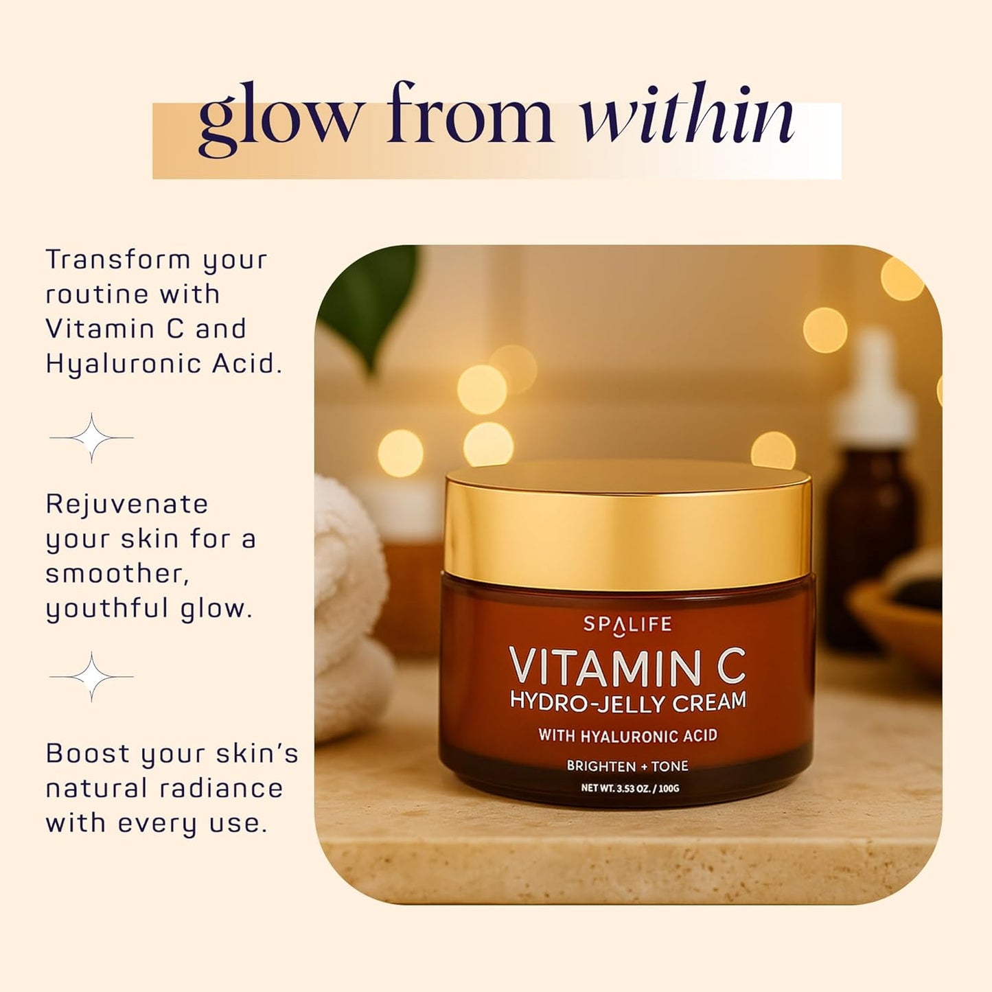 SpaLife Beauty Vitamin C Hydro - Jelly Moisturizing Face Cream With Hyaluronic Acid SpaLife Beauty
