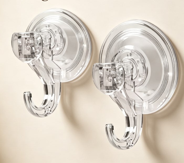 Power Vacuum Suction Hooks (Pack of 10) - Waterproof Heavy Duty Shower Towel Hooks - Industrial Strength Clear Hangers for Kitchen Cabinets & Windows