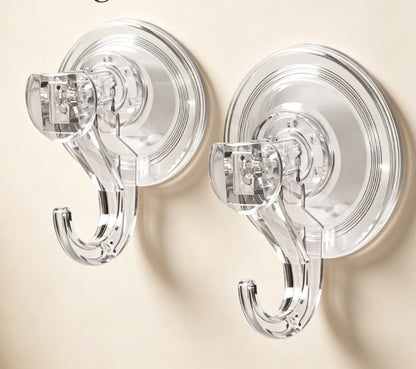 Power Vacuum Suction Hooks (Pack of 10) - Waterproof Heavy Duty Shower Towel Hooks - Industrial Strength Clear Hangers for Kitchen Cabinets & Windows
