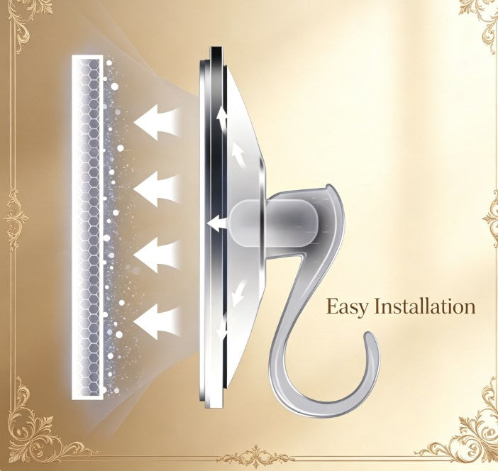 Power Vacuum Suction Hooks (Pack of 10) - Waterproof Heavy Duty Shower Towel Hooks - Industrial Strength Clear Hangers for Kitchen Cabinets & Windows