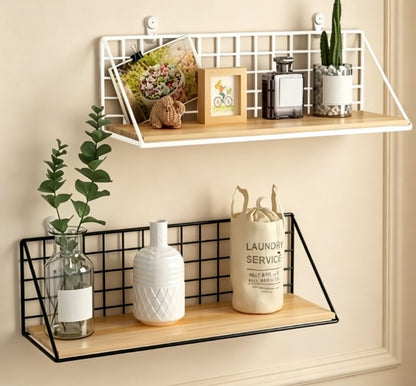 Rustic Wooden Spice Rack - Wall Mounted Kitchen Seasoning Organizer - Farmhouse Style Wood Storage Shelf for Spice Jars & Bottles