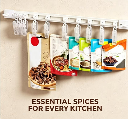 Sliding Under-Cabinet Hooks - Pull-Out Kitchen Storage Track Rack - No-Drill Adhesive Hanger for Cabinet Doors, Wardrobes & Closets